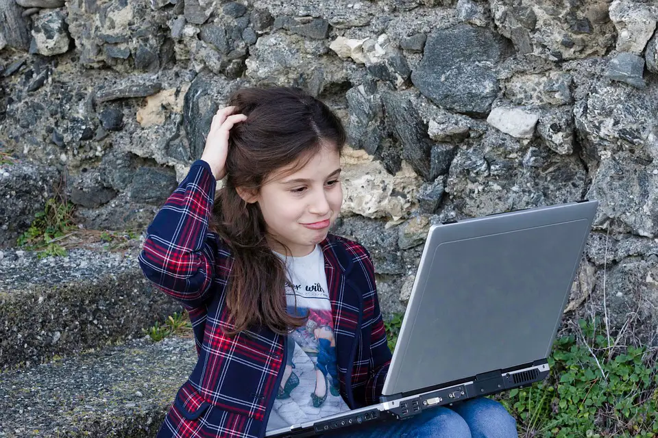 Girl Confused with Laptop